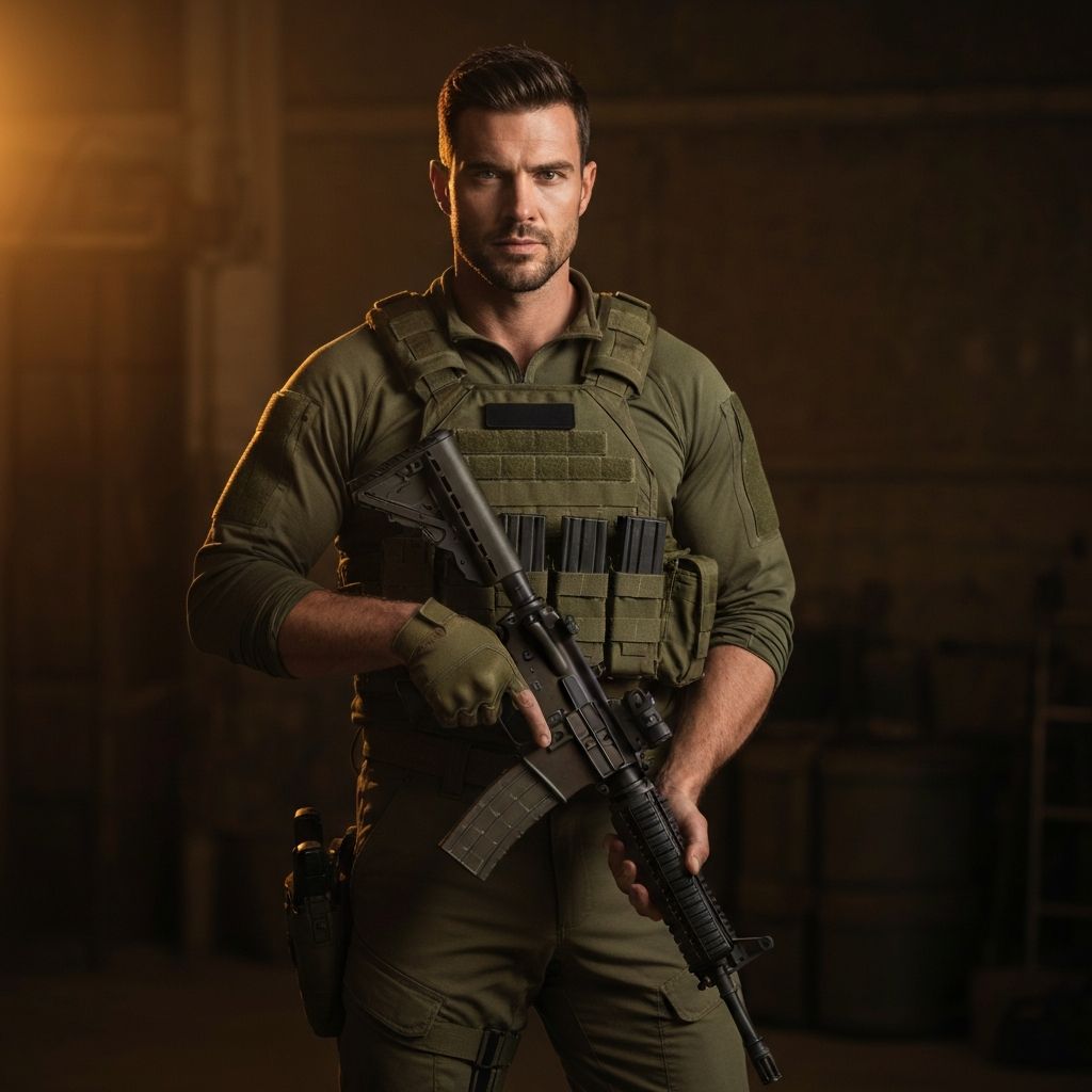 Professional man in a tactical environment representing the KLYNZ founder's law enforcement background